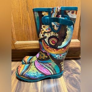 Nomad Worn Once Rainboots Multicolor 8